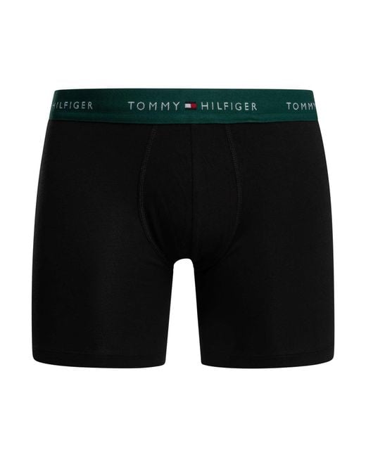 Tommy Hilfiger Black 3 Pack Signature Cotton Essentials Boxer Briefs for men