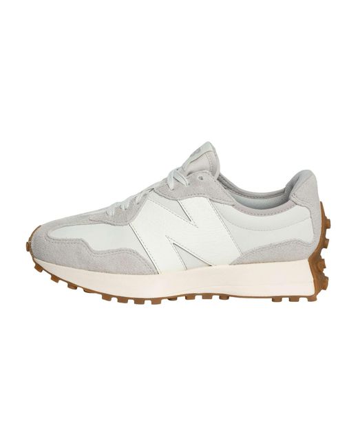 New Balance White 327 Suede Trainers for men
