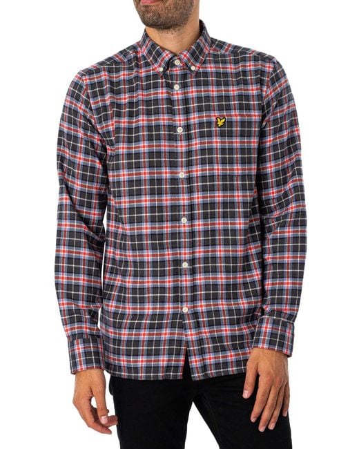 Lyle & Scott Blue Check Flannel Shirt for men