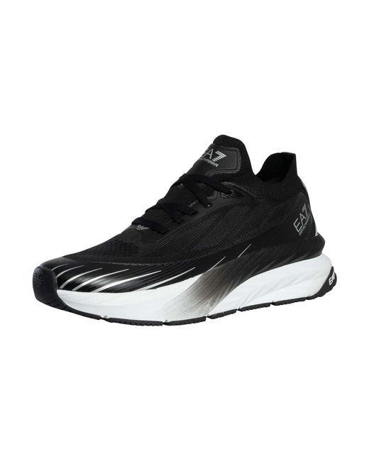 EA7 Black Crusher Distance Sonic Knit Trainers for men