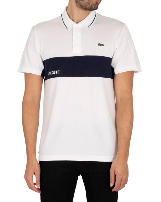 Lacoste Blue Sport Colourblock Polo Shirt for men
