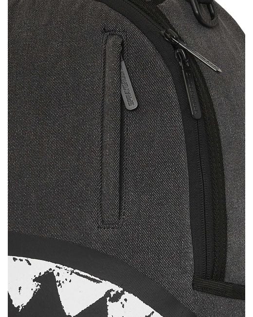 Sprayground Black 20l Shark Central Painted Backpack for men