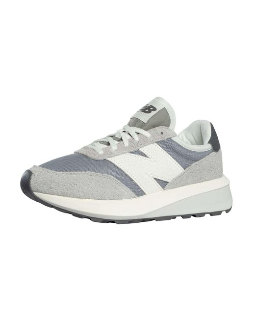 New Balance White 370 Suede Trainers for men