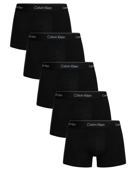Calvin Klein Black 5 Pack Icon Trunks for men