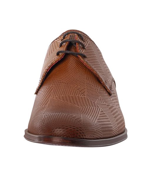 Jeffery West Brown Derby Leather Shoes for men