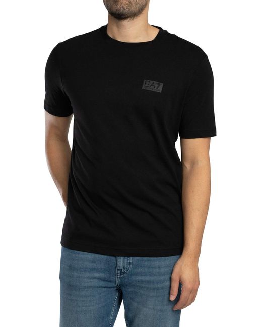 EA7 Black Back Box Logo T-shirt for men