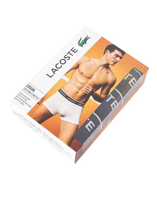 Lacoste Black Boxer Briefs 3-pack Motion Classic for men
