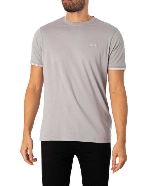 Barbour Gray Philip Tipped Cuff T-shirt for men