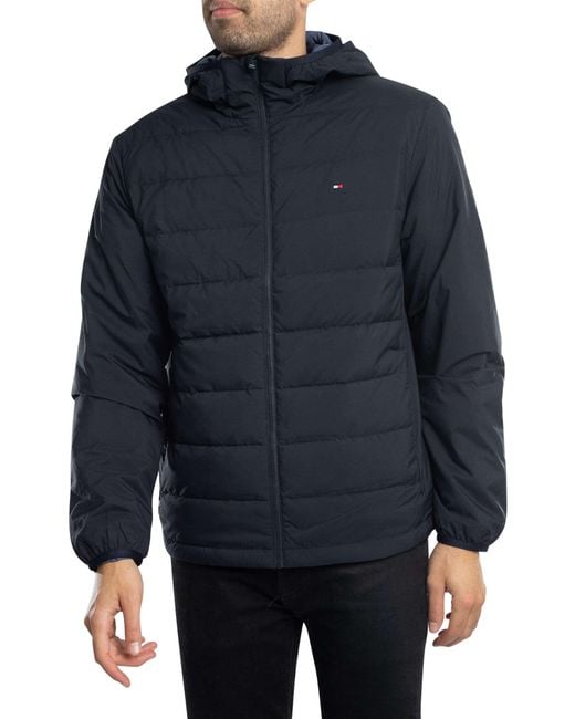 Tommy Hilfiger Blue Mix Quilted Hooded Jacket for men