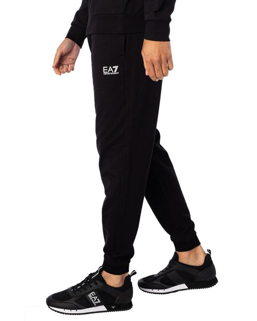 EA7 Black Logo Joggers for men