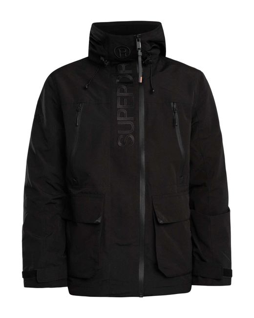 Superdry Black Ultimate Emb Windbreaker Jacket for men
