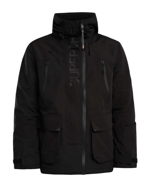 Superdry Black Ultimate Emb Windbreaker Jacket for men