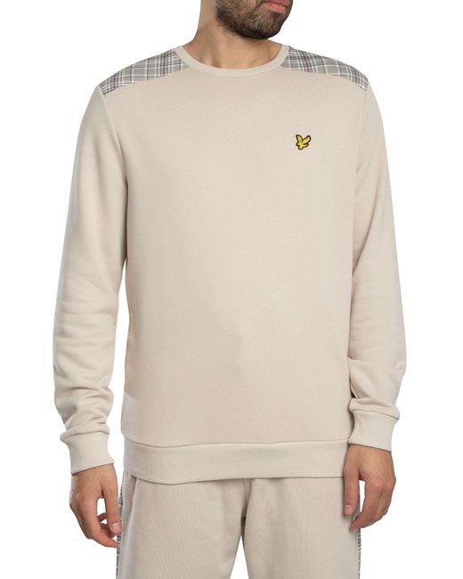 Lyle & Scott Natural Check Panelled Sweatshirt for men
