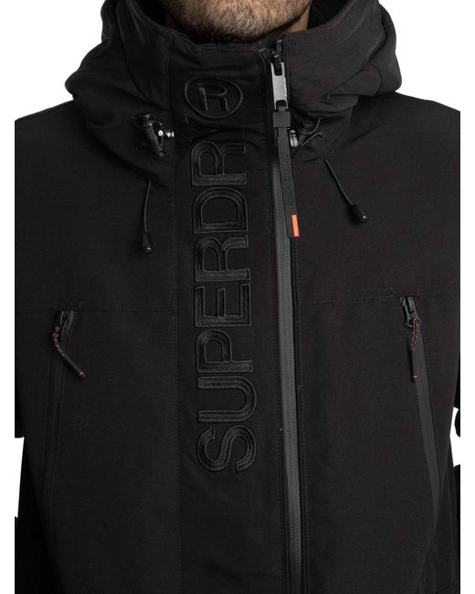 Superdry Black Ultimate Emb Windbreaker Jacket for men