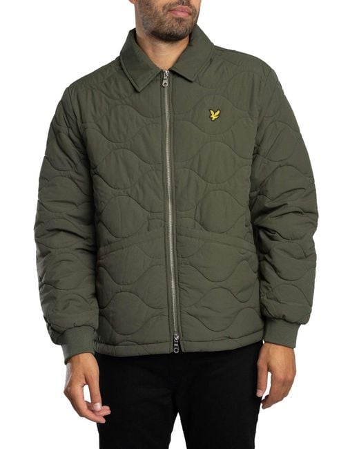 Lyle & Scott Gray Quilted Ripstop Jacket for men
