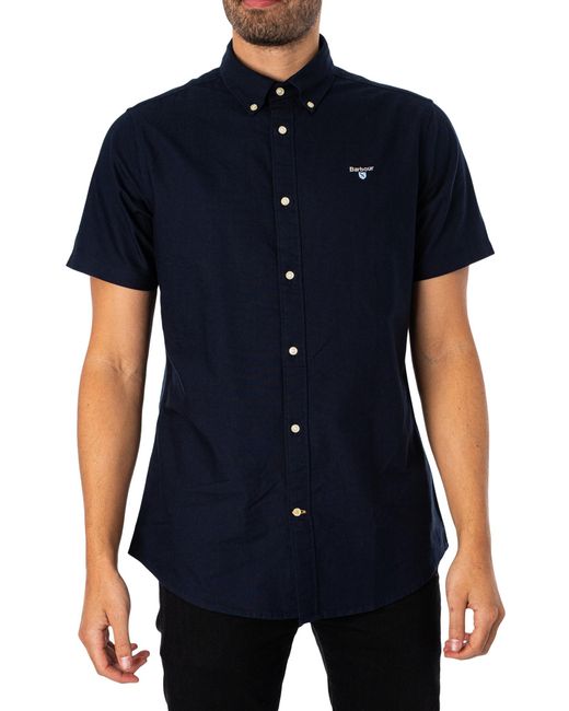 Barbour Blue Oxtown Tailored Short Sleeved Shirt for men