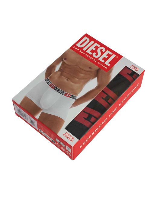 DIESEL Black 3 Pack Damien Trunks for men