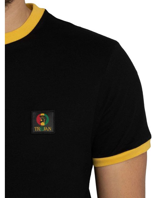 Trojan Black Flag Badge Ringer T-shirt for men