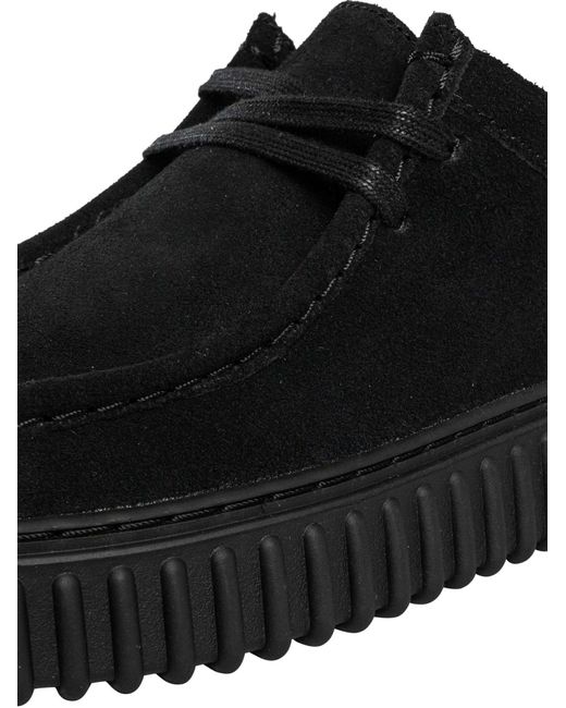 Clarks Black Torhill Lo Suede Shoes for men