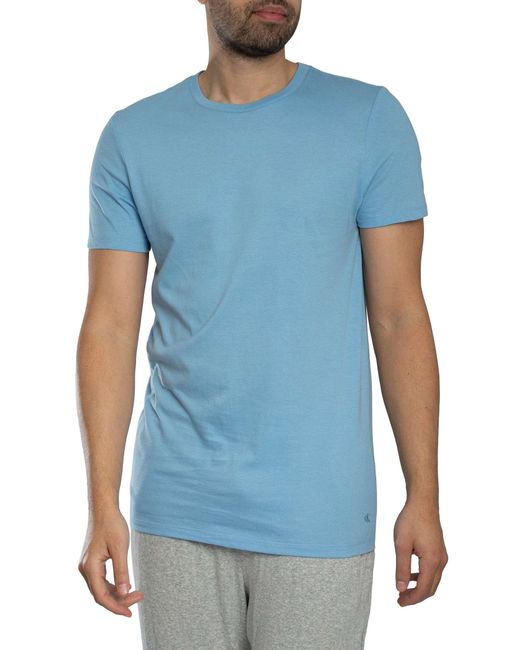 Calvin Klein Blue 3 Pack Lounge Classic T-shirt for men