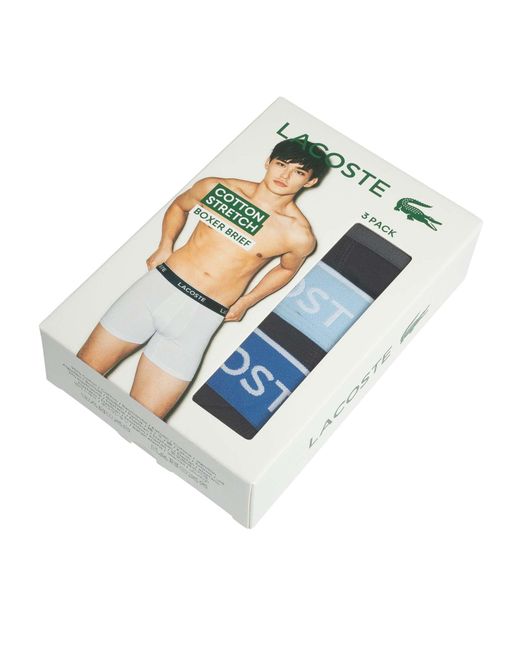 Lacoste Black 3 Pack Boxer Briefs for men