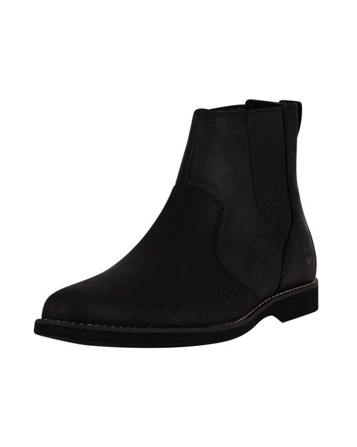 Timberland Black Woodhull Leather Chelsea Boots for men