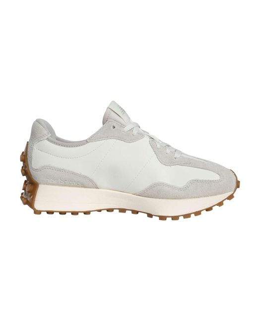 New Balance White 327 Suede Trainers for men