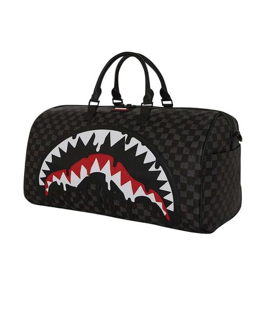 Sprayground Black Dripping Shark In Paris Duffle Bag for men