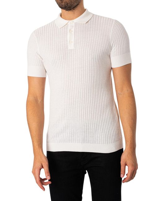 Antony Morato White Knitted Slim Polo Shirt for men