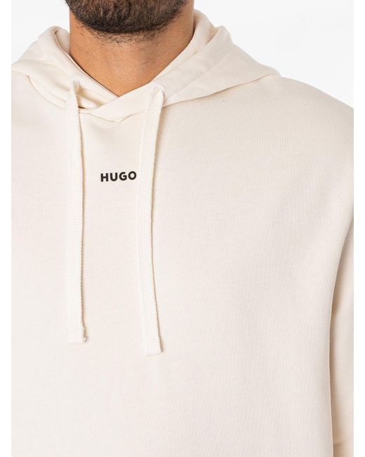 HUGO White Dapo Pullover Hoodie for men