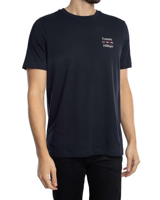 Tommy Hilfiger Blue Chest Stack T-shirt for men