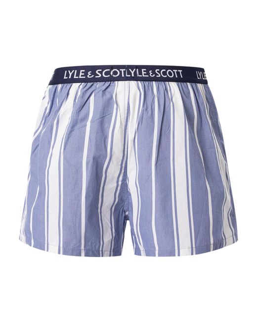 Lyle & Scott Blue Lenny 3 Pack Woven Boxer Shorts for men