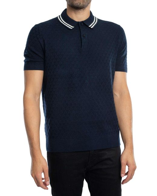 Ted Baker Blue Regular Stitched Polo Shirt for men