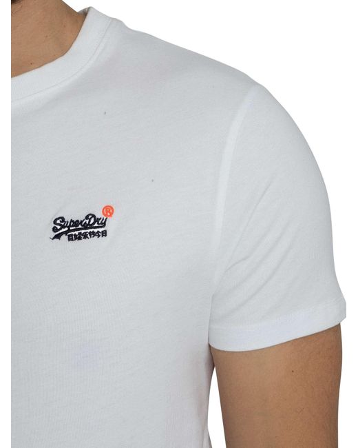 Superdry White Essential Contrast Emb T-shirt for men