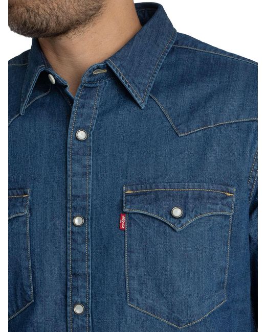 Levi's Blue Barstow Western Shirt for men