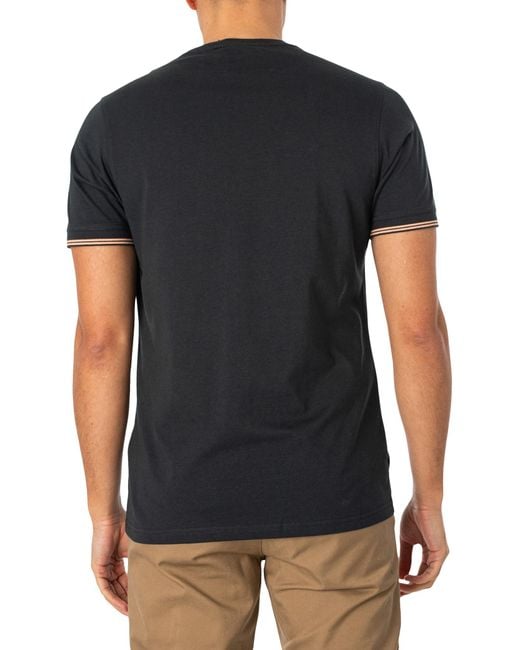 Barbour Black Philip Tipped Cuff T-shirt for men