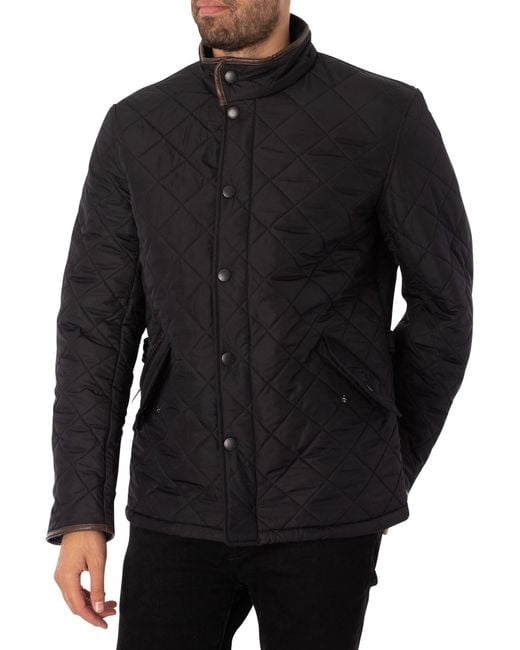 Barbour Black Powell Quilted Jacket for men