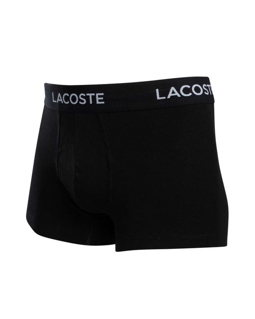 Lacoste Black 5 Pack Cotton Stretch Trunks for men