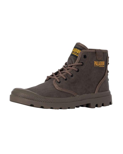 Palladium Brown Pampa Hi Coated Boots for men