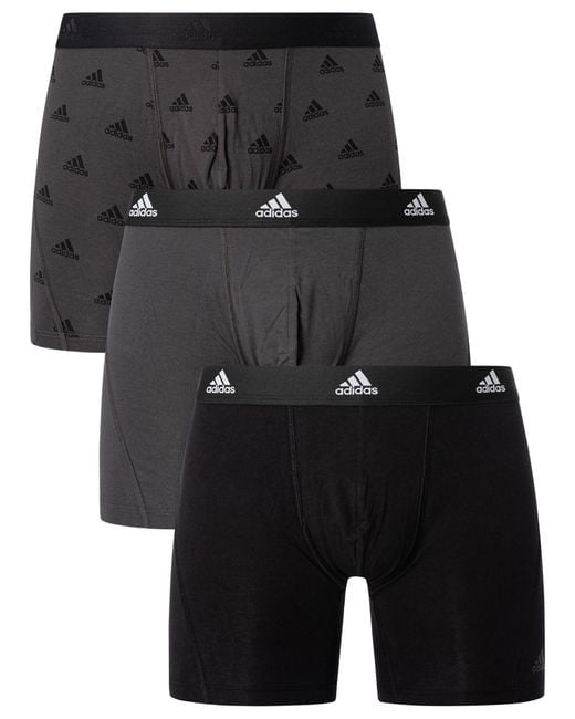 Adidas Black 3 Pack Boxer Briefs for men