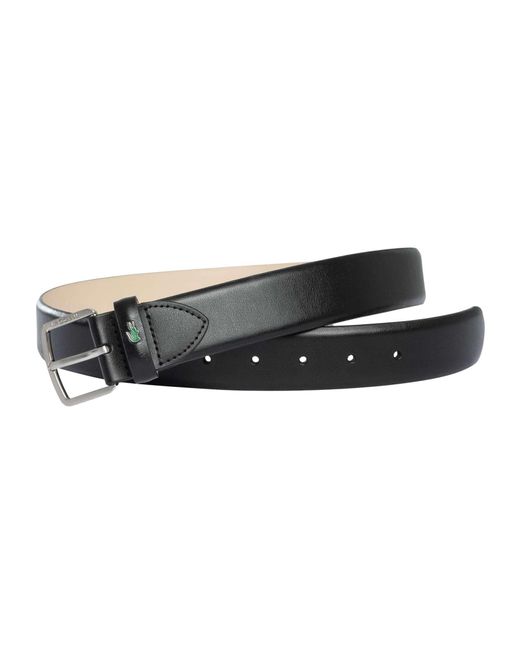 Lacoste Black Split Leather Belt for men