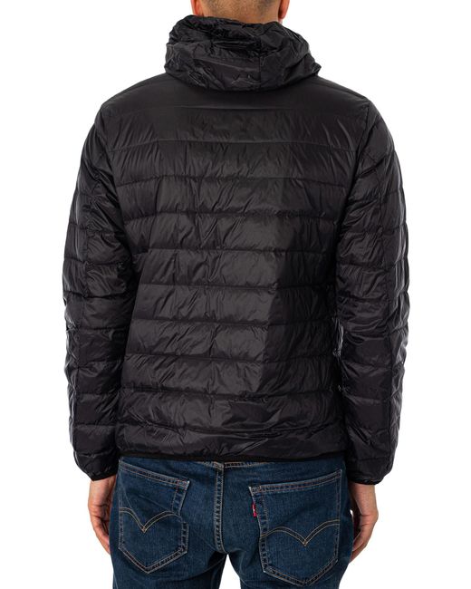 EA7 Black Woven Down Jacket for men