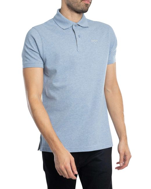 Barbour Blue Tartan Pique Polo Shirt for men