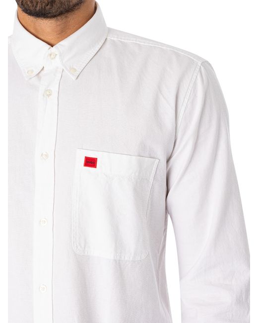 HUGO White Evito Slim Shirt for men