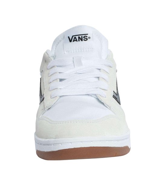 Vans White Ryland Ls Shoe | Retro Court Sneakers With Tennis Inspired Fashion Details for men