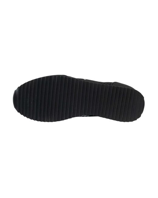 EA7 Black Athletic Logo Mesh Trainers for men