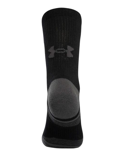 Under Armour Black 3 Pack Performance Tech Crew Socks for men