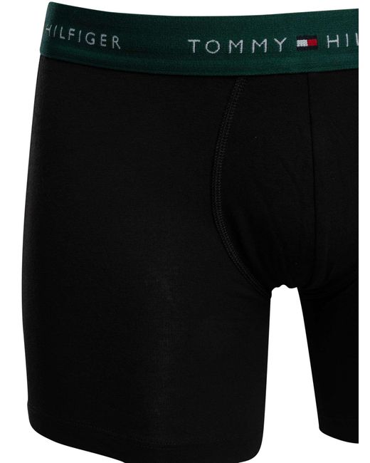 Tommy Hilfiger Black 3 Pack Signature Cotton Essentials Boxer Briefs for men