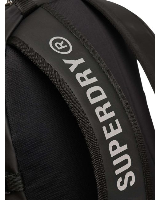 Superdry Black Tarp Emb Backpack for men