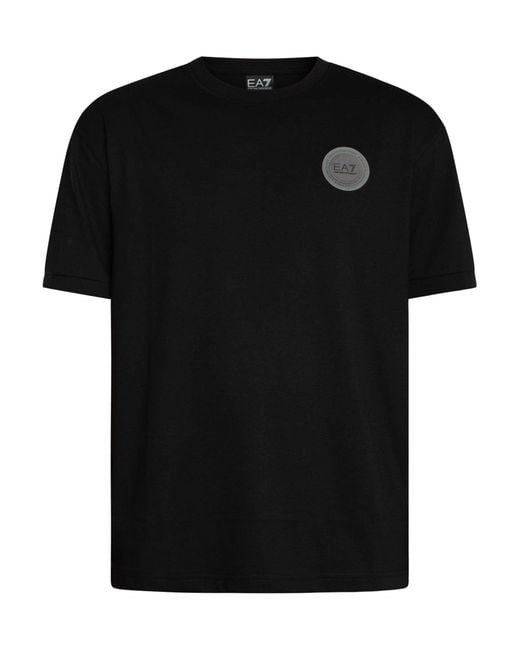 EA7 Black Logo Patch T-shirt for men